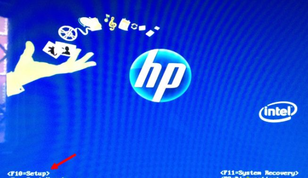 按F10键进入bios设置 按F10进入bios设置